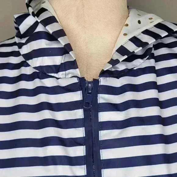 GameDay Michigan Wolverings Blue & White Stripped Hooded Lightweight Jacket Sz M - Picture 5 of 10